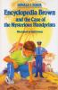 Book cover for "Encyclopedia Brown and the case of the mysterious handprints".