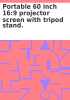Book cover for "Portable 60 inch 16:9 projector screen with tripod stand".
